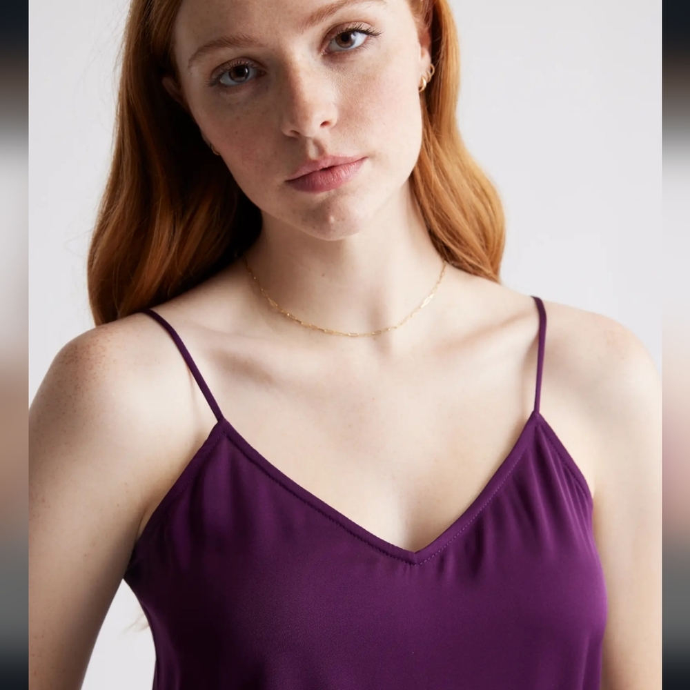 Quince Women's Aubergine Washable Silk Camisole Size M
